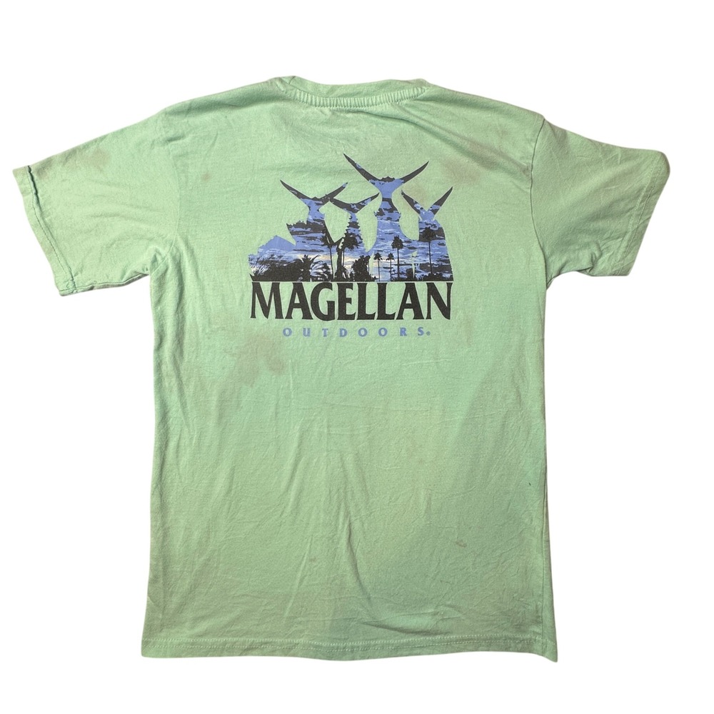 Magellan T-Shirt Kids XL Mint Green Marlin Back Graphic Short Sleeve Outdoor Tee
